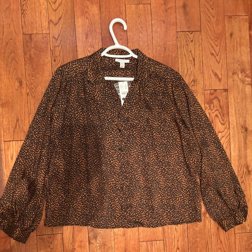 Topshop Cheetah Print Blouse